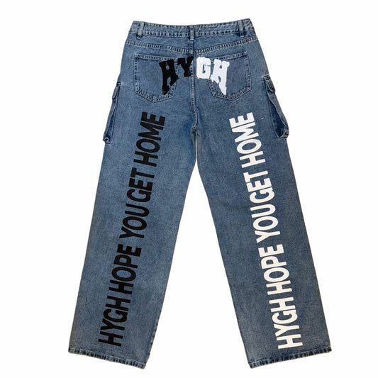 HYGH ROCK BOTTOM DENIM CARGOS