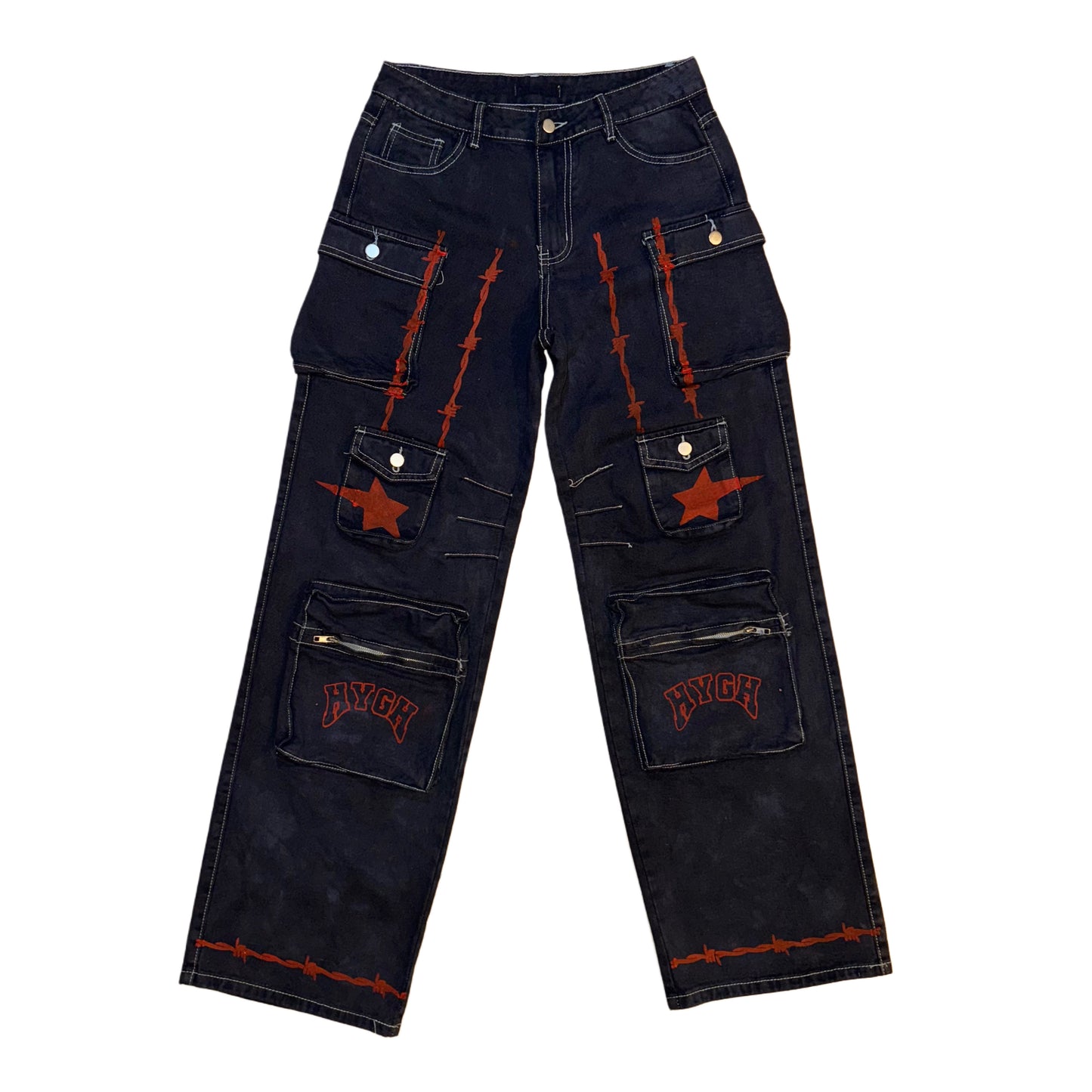 HYGH ROCK BOTTOM DENIM CARGOS