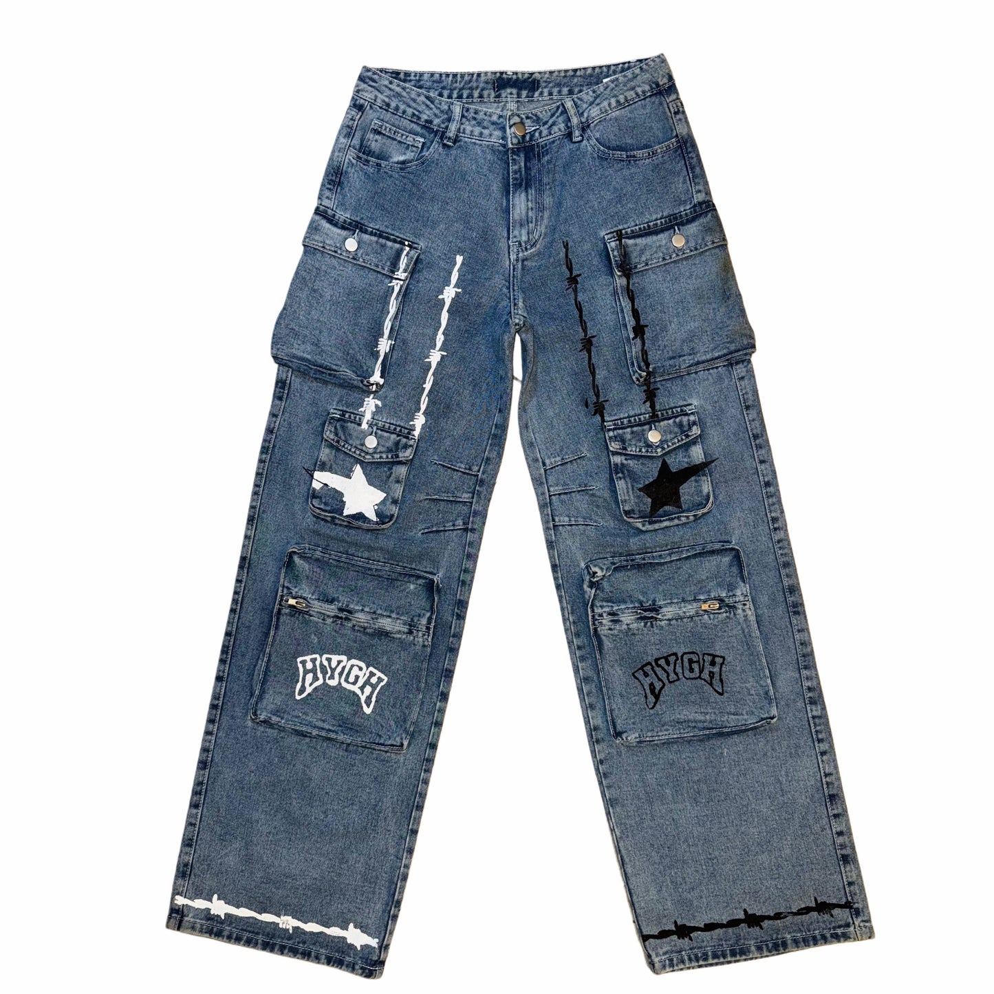 HYGH ROCK BOTTOM DENIM CARGOS